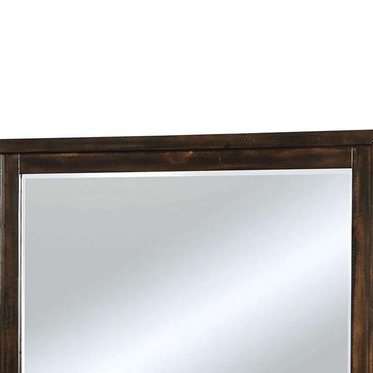 Benzara 46 Inch Transitional Style Wooden Frame Mirror, Dark Brown By Benzara Mirrors BM233738