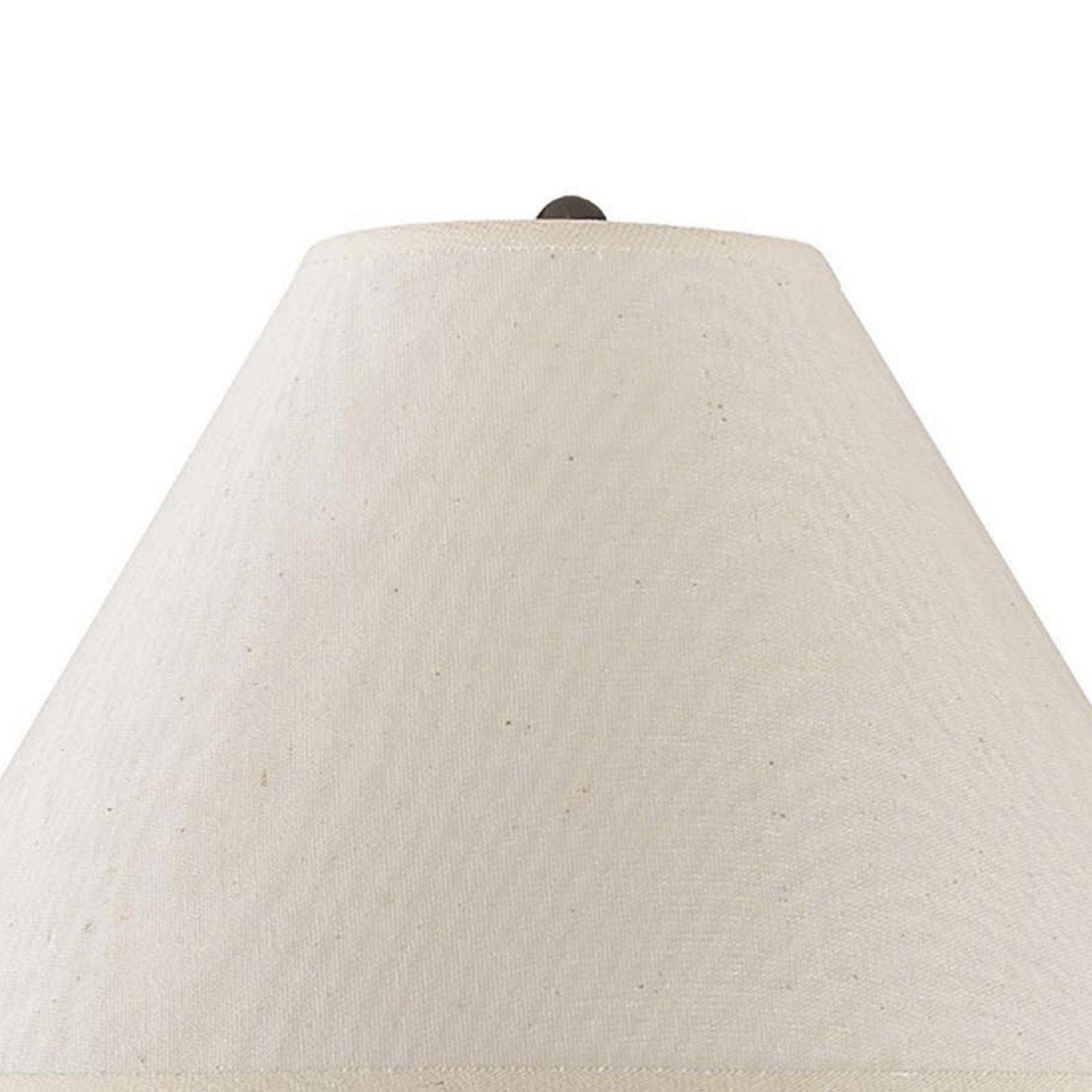 Benzara 60 Watt Metal Swing Arm Wall Lamp With Tapered Shade, Off White And Bronze By Benzara Wall Lamps BM220648