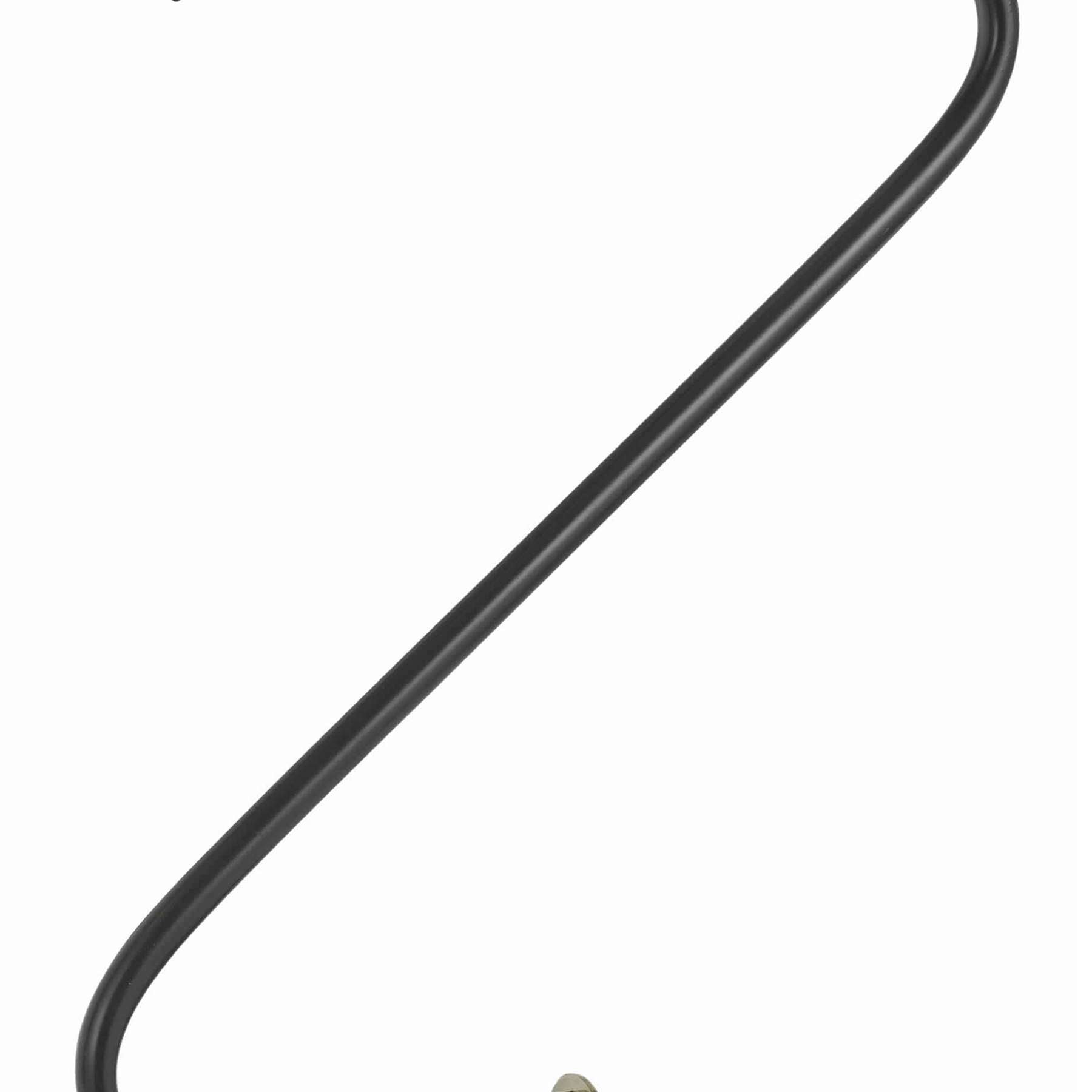 Benzara Adjustable Head Metal Desk Lamp With Curved Design Tubular Stand, Black By Benzara Desk Lamps BM224798