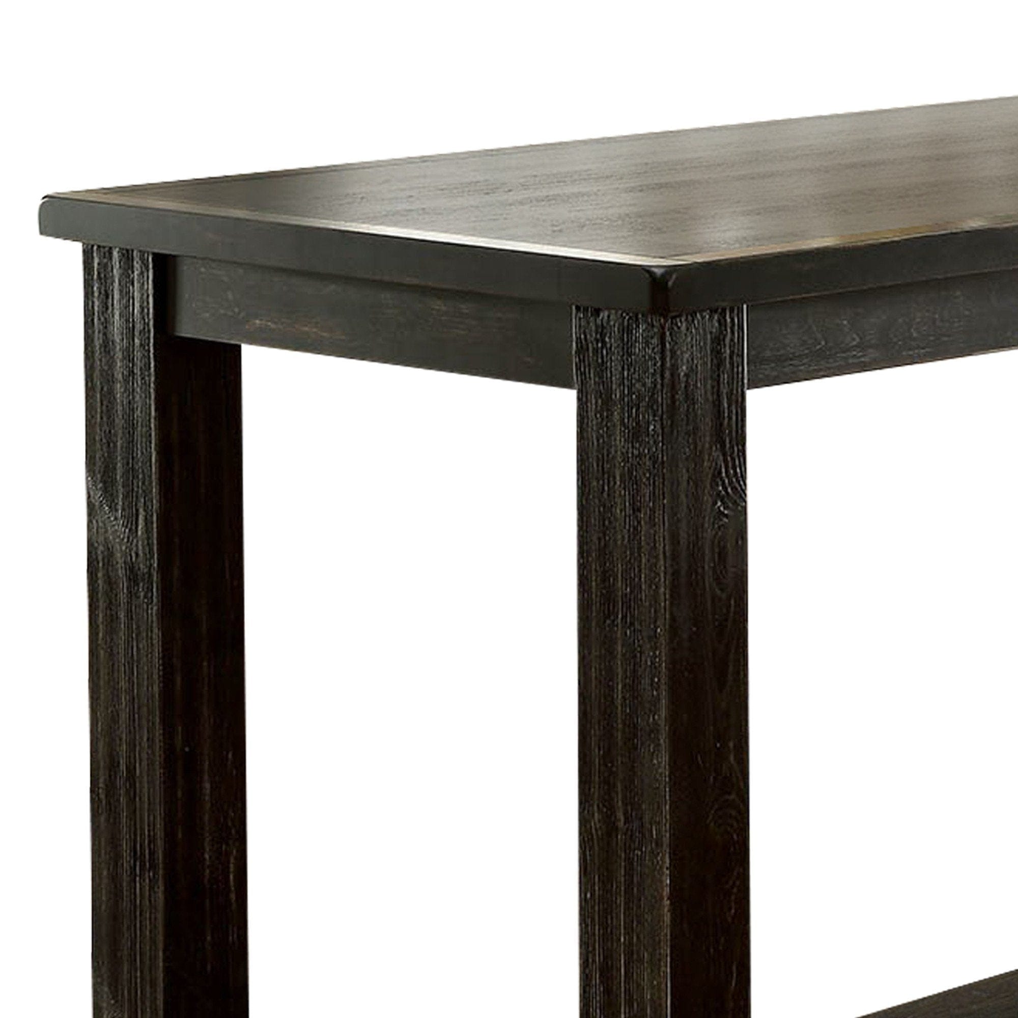 Benzara Benzara 42" Rustic Plank Wooden Bar Table with Block Legs BM230029 Bar Tables BM230029