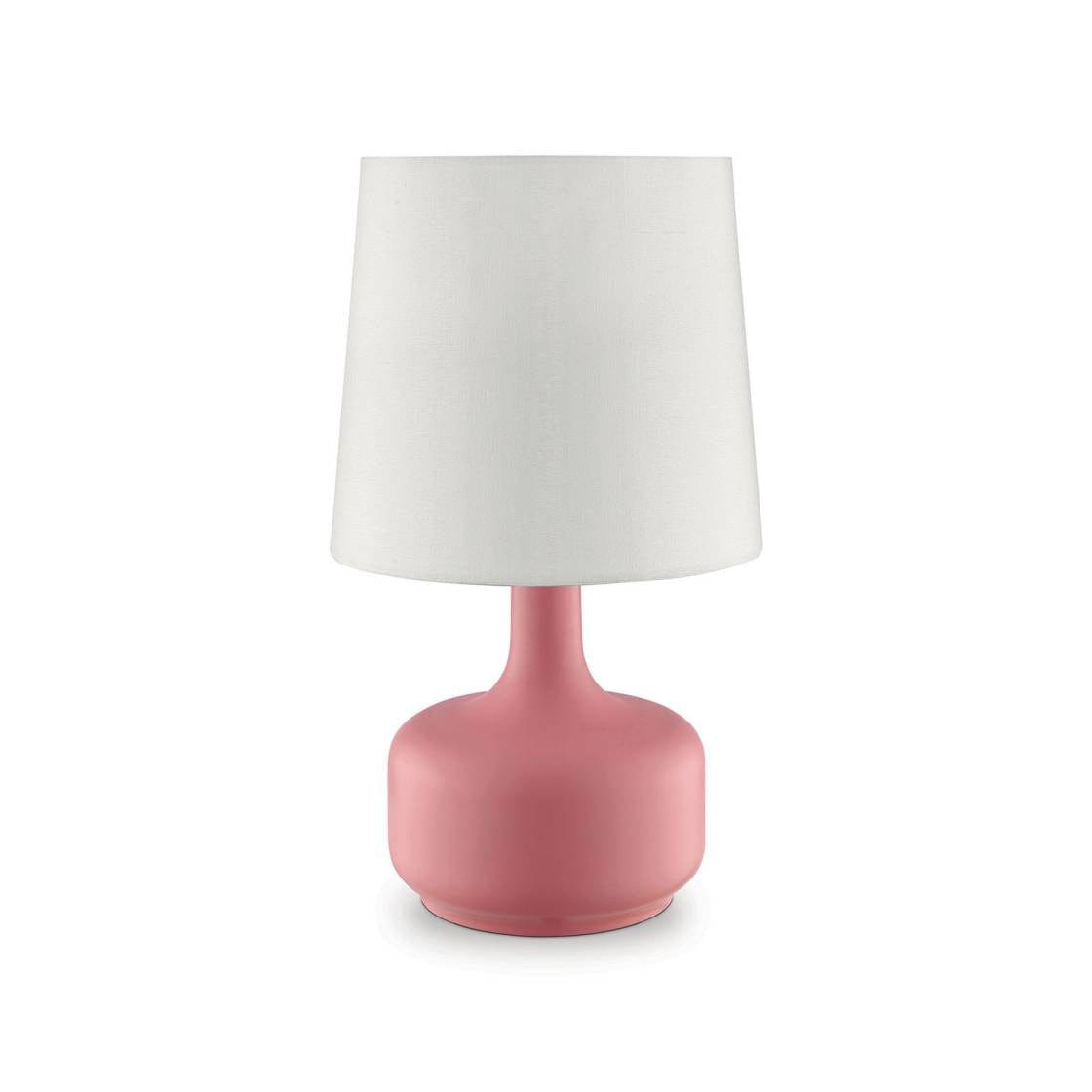 Benzara Contemporary Table Lamp With Pot Belly Base With Matte Pink Finish, Pink By Benzara Table Lamps BM209050