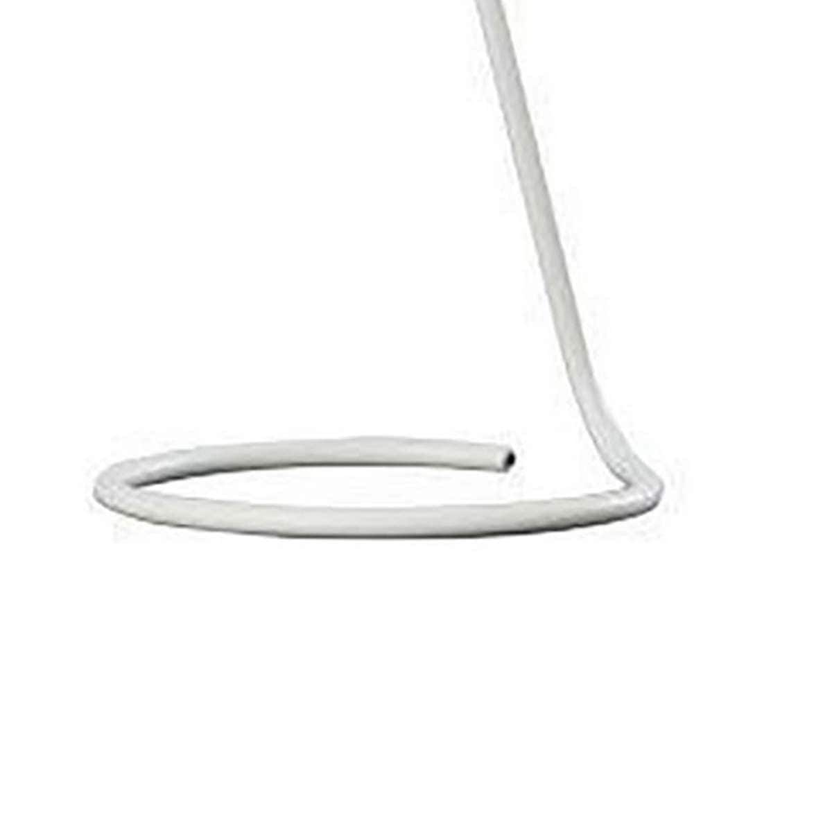 Benzara Desk Lamp With Pendulum Style And Flat Saucer Shade, White By Benzara Desk Lamps BM240387