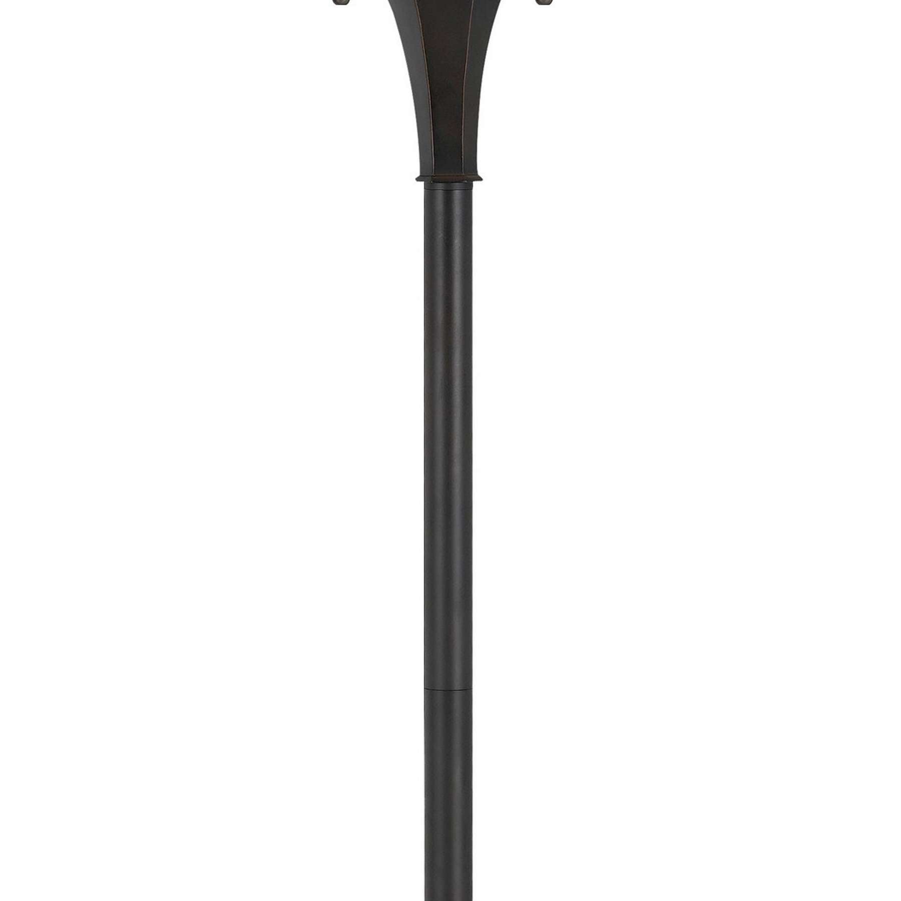 Benzara Flared Glass Shade Floor Lamp With Pattern And Stalk Support, Multicolor By Benzara Floor Lamps BM224964