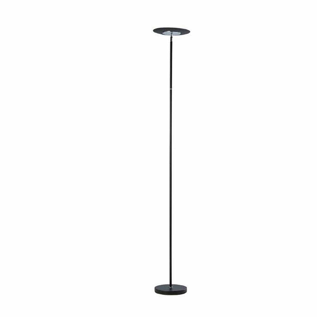 Benzara Floor Lamp With Adjustable Torchiere Head And Sleek Metal Body, Black By Benzara Floor Lamps BM240394