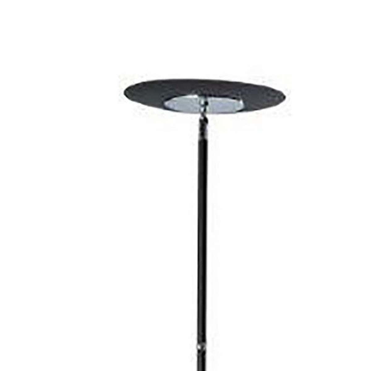 Benzara Floor Lamp With Adjustable Torchiere Head And Sleek Metal Body, Black By Benzara Floor Lamps BM240394