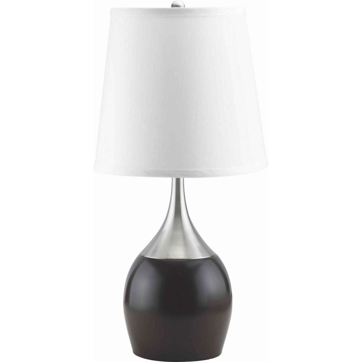 Benzara Metal And Fabric Table Lamp, Set Of 2, Black And White By Benzara Table Lamps BM221536