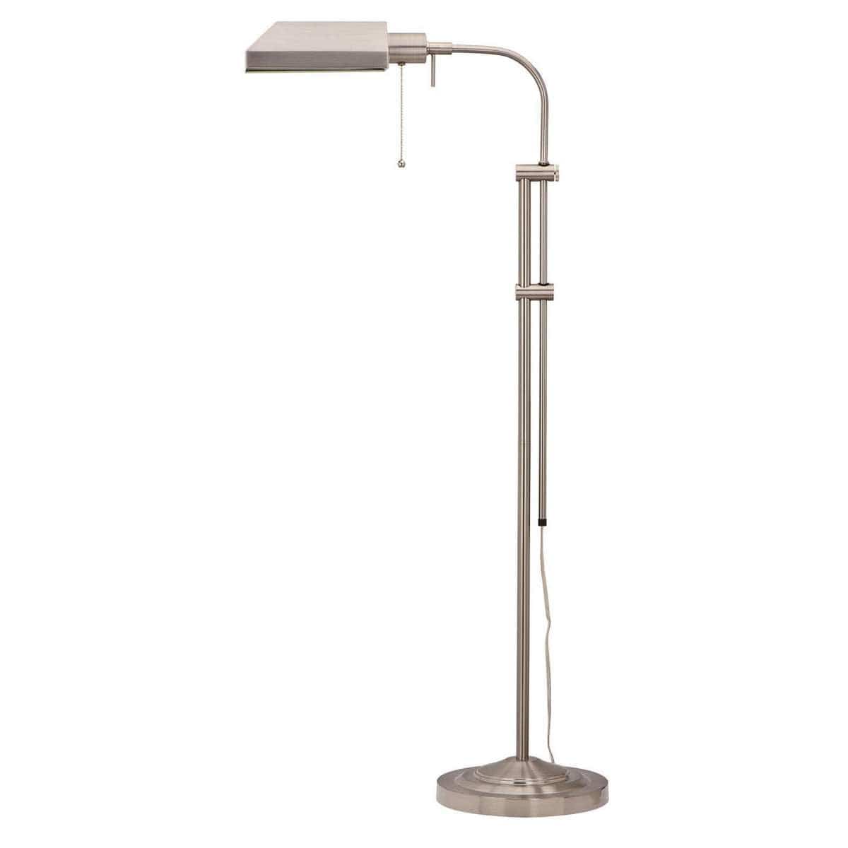 Benzara Metal Rectangular Floor Lamp With Adjustable Pole, White By Benzara Floor Lamps BM225080