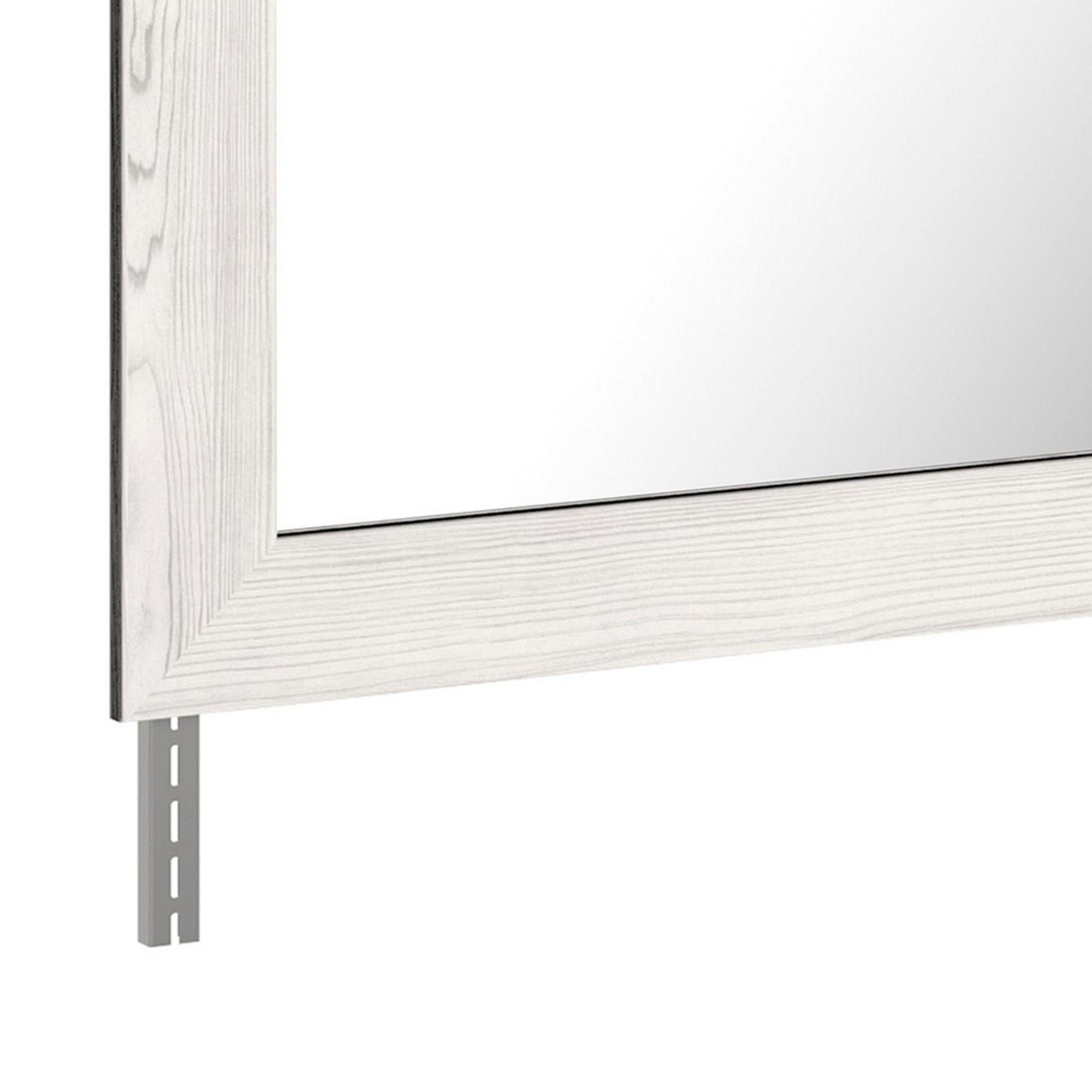 Benzara Rectangular Wooden Bedroom Mirror With Grain Details, Gray By Benzara Mirrors BM232923