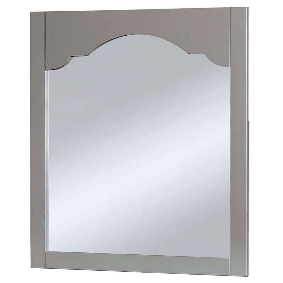 Benzara Wooden Encasing Mirror With Arched Design Top, Gray By Benzara Mirrors BM235453