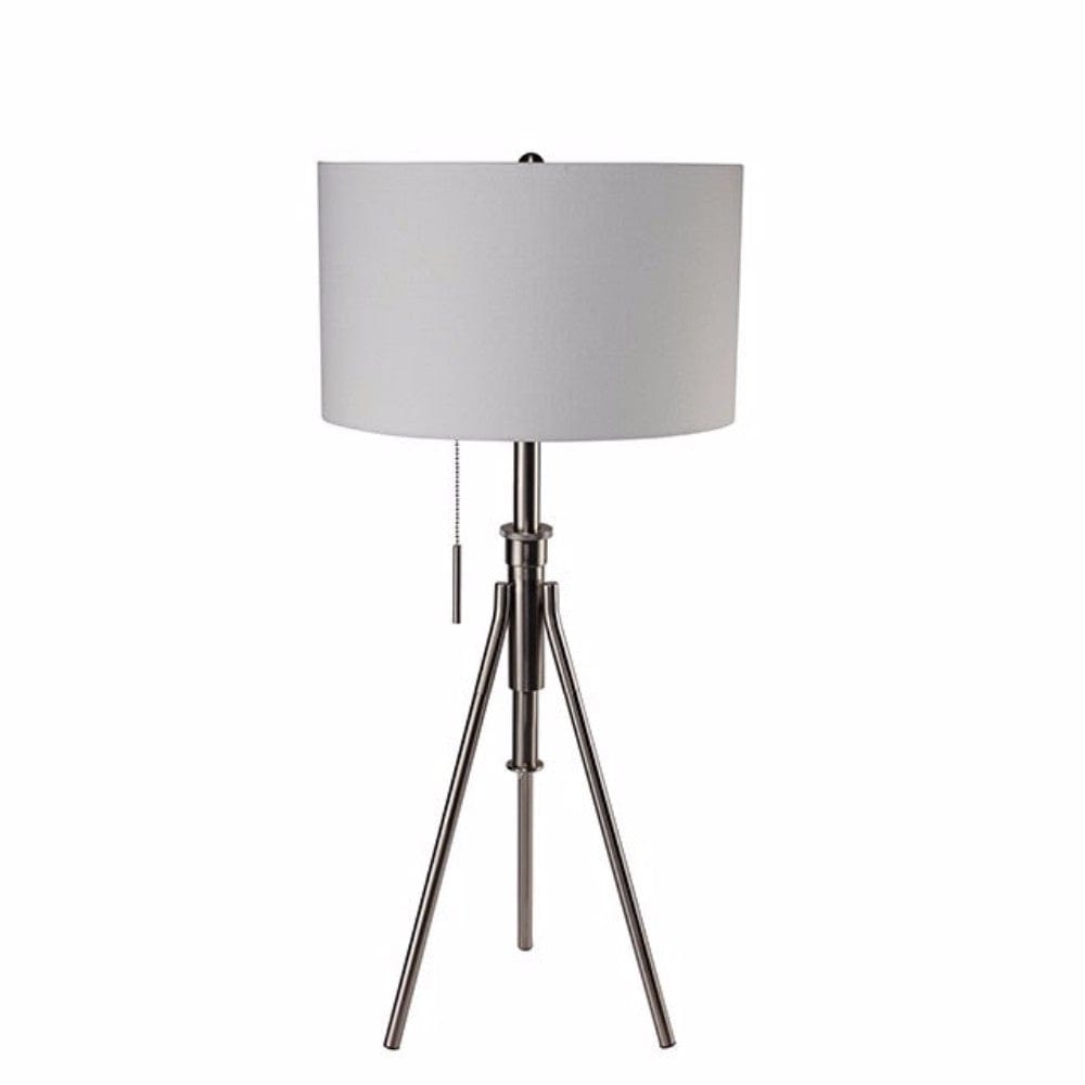 Benzara Zaya Contemporary Table Lamp, Brushed Steel  By Benzara Table Lamps BM141705