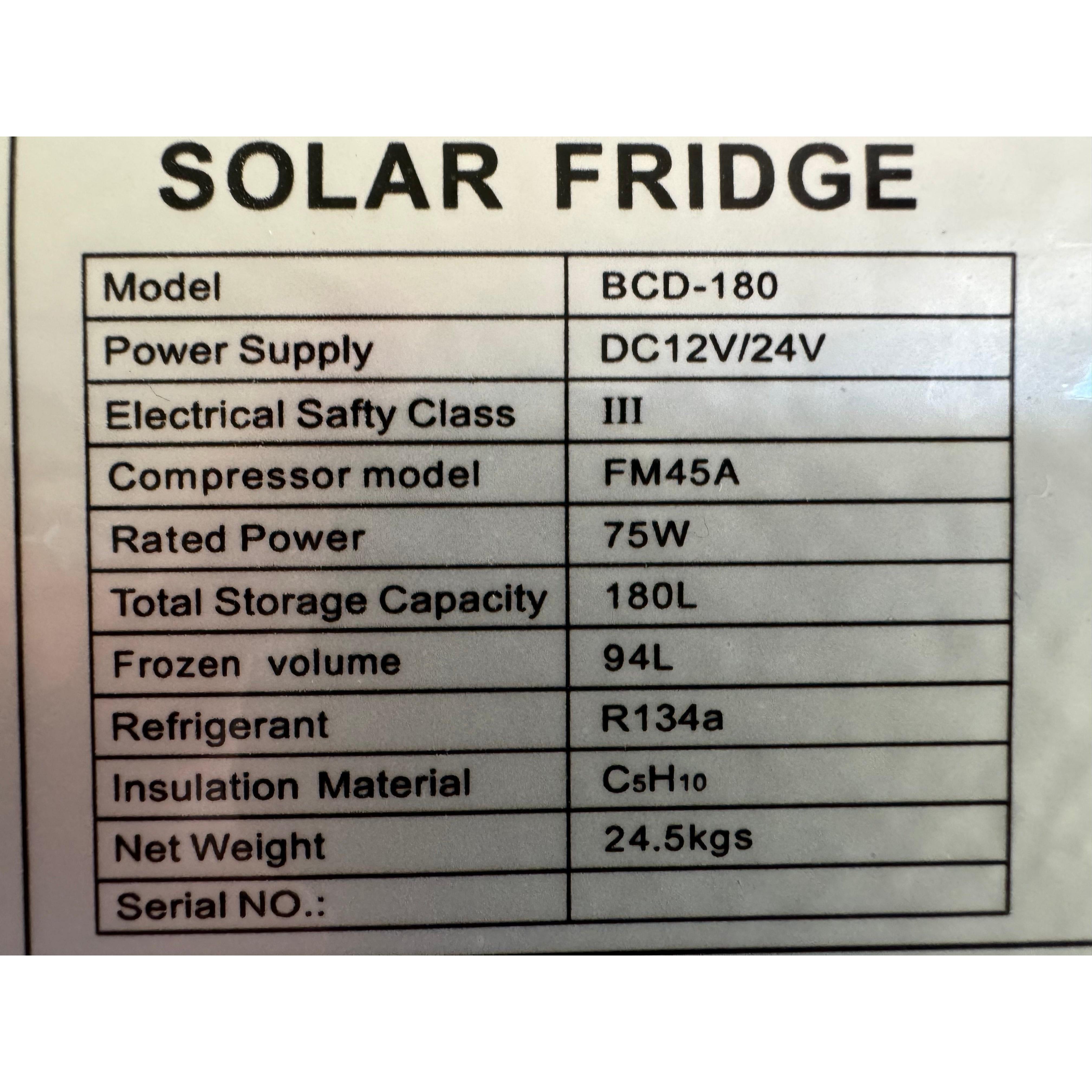 COOL-J CoolJ BCD 180L 12V Solar Power Fridge Fridge