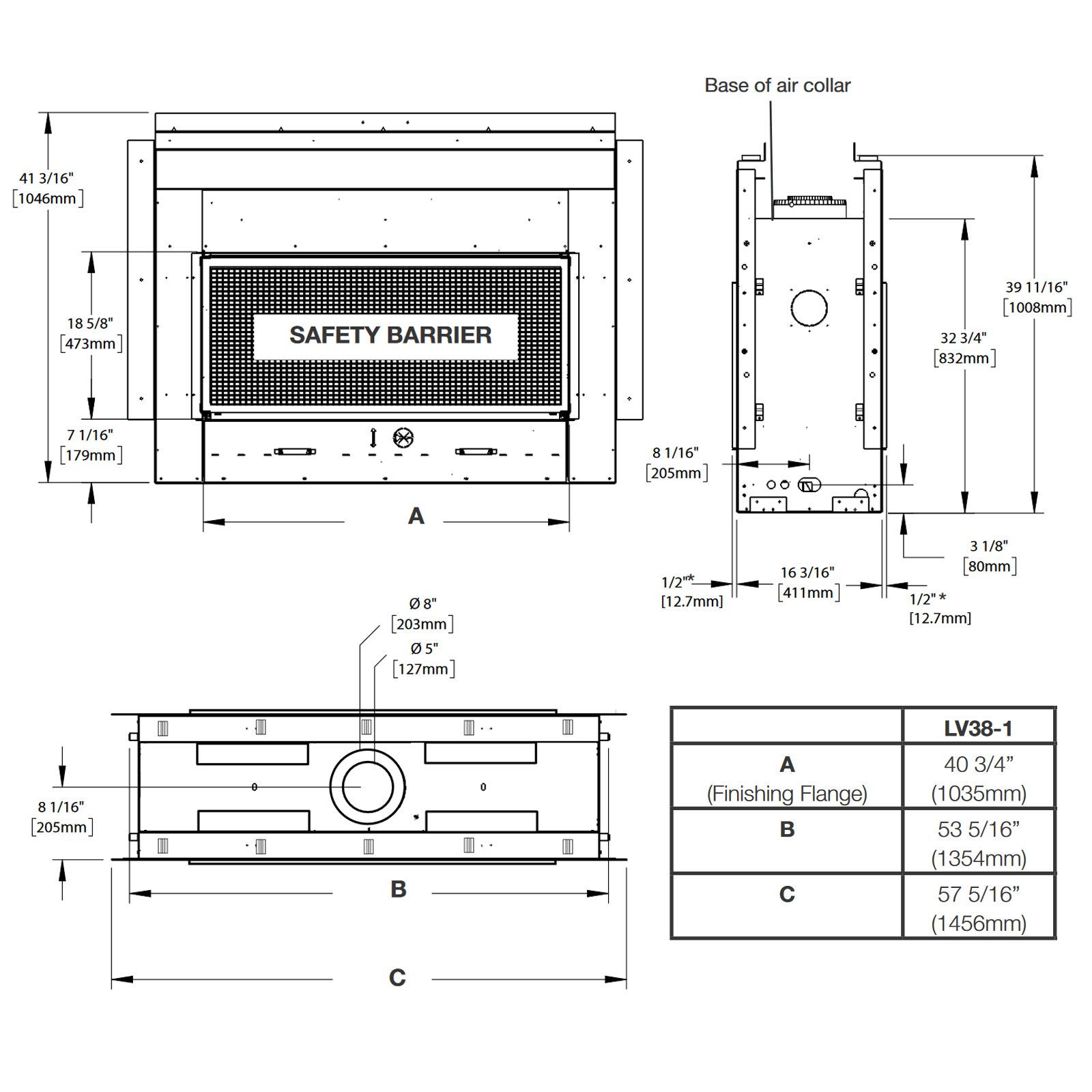 Napoleon Vector 38 See-Through Linear Direct-Vent Gas Fireplace - LV38N2-1