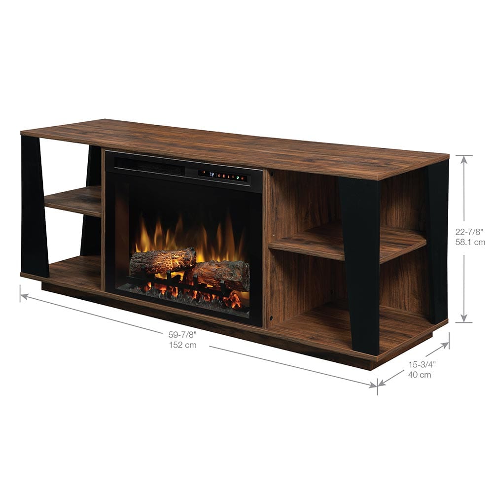 Dimplex Arlo Electric Fireplace TV Stand in Walnut Electric Fireplace TV and Media Consoles