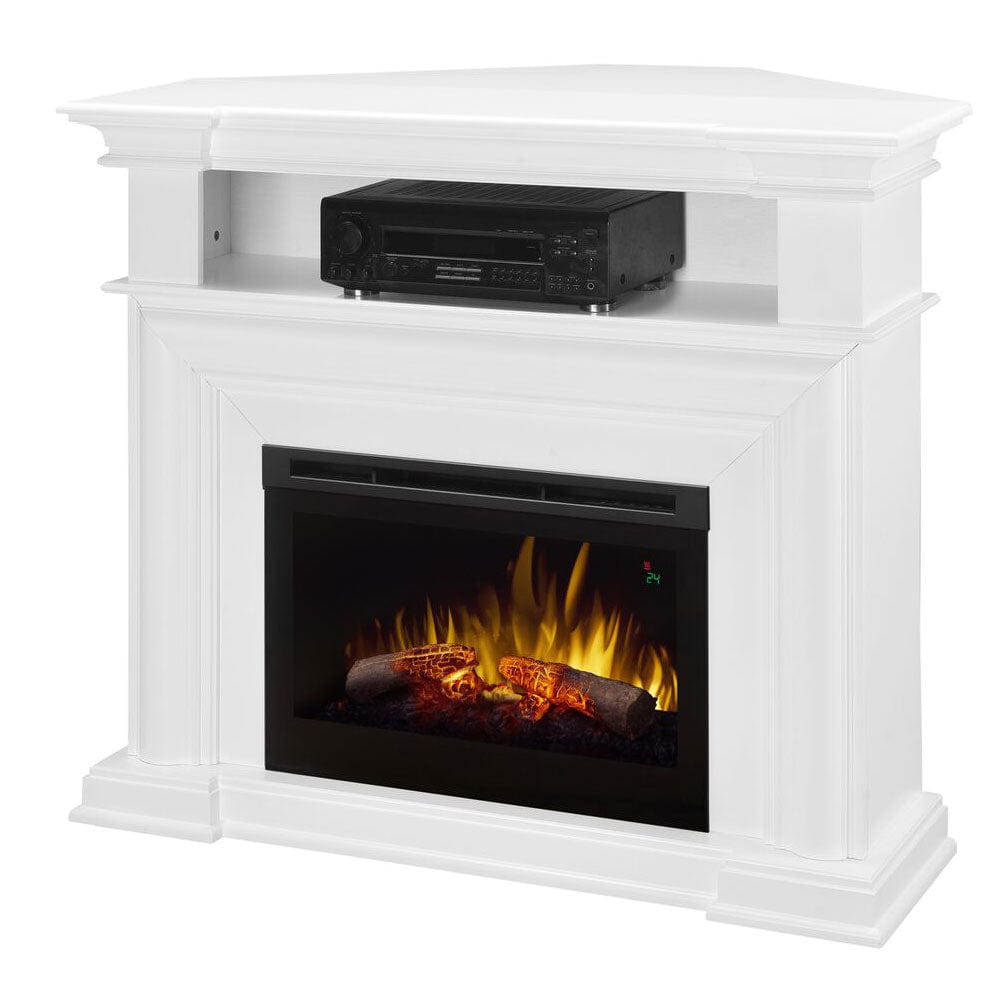 Dimplex Colleen Wall or Corner Electric Fireplace Media Console in White Electric Fireplace TV and Media Consoles 170387