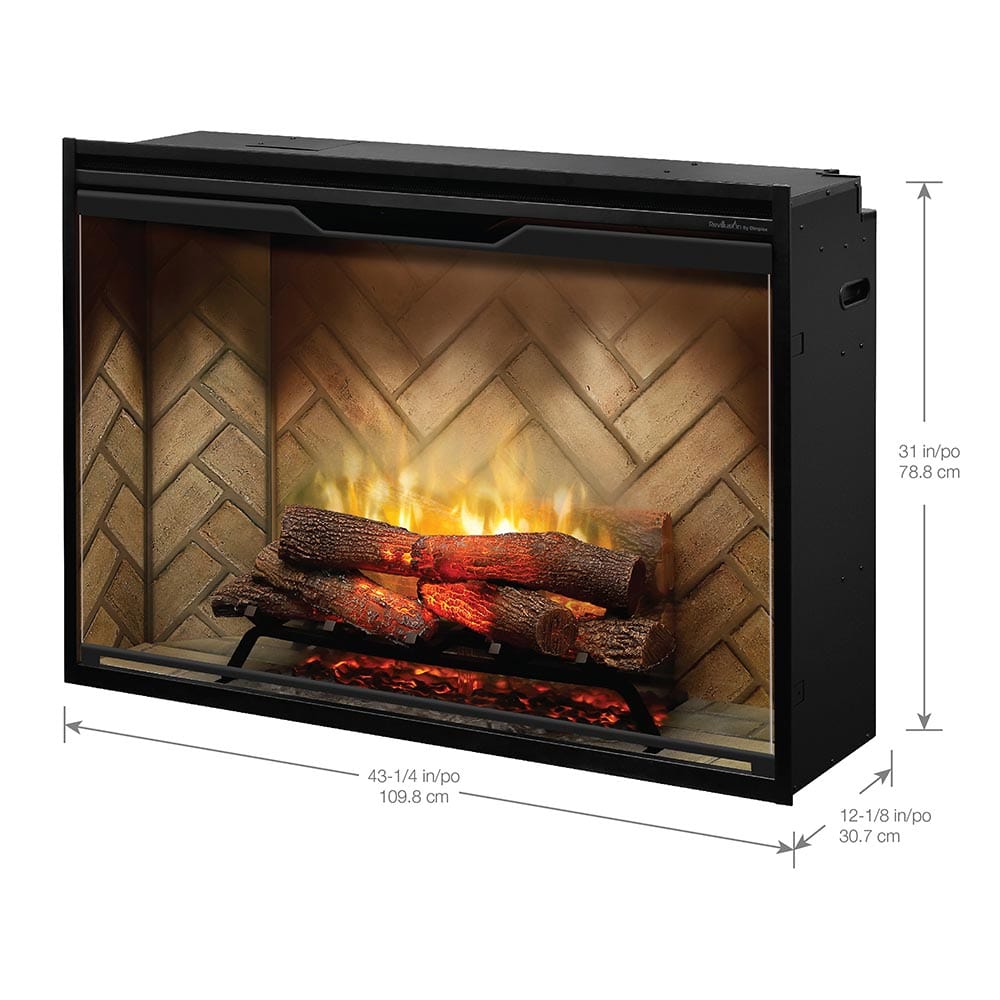 Dimplex Dimplex 42" Revillusion Electric Firebox Herringbone Brick Built-In Electric Fireplaces 455807