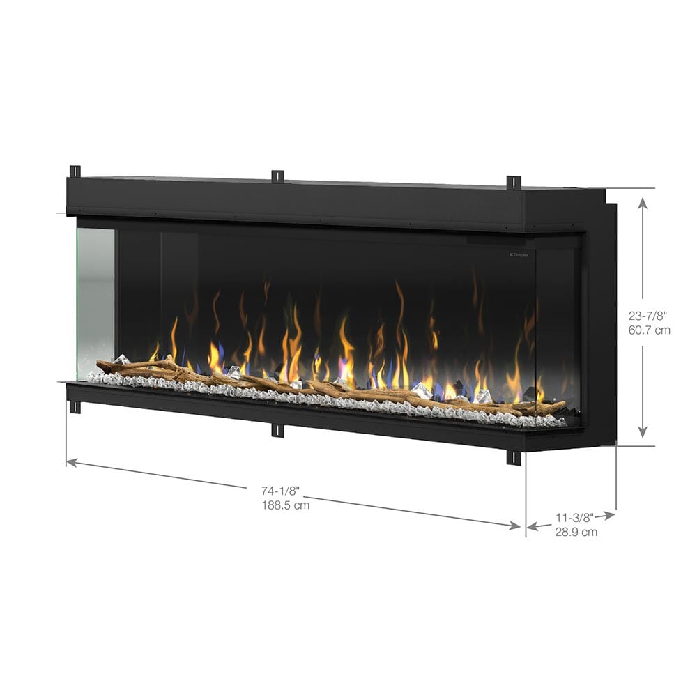 Dimplex Dimplex IgniteXL Bold 74-In Smart Linear Electric Fireplace Built-In Electric Fireplaces 201953