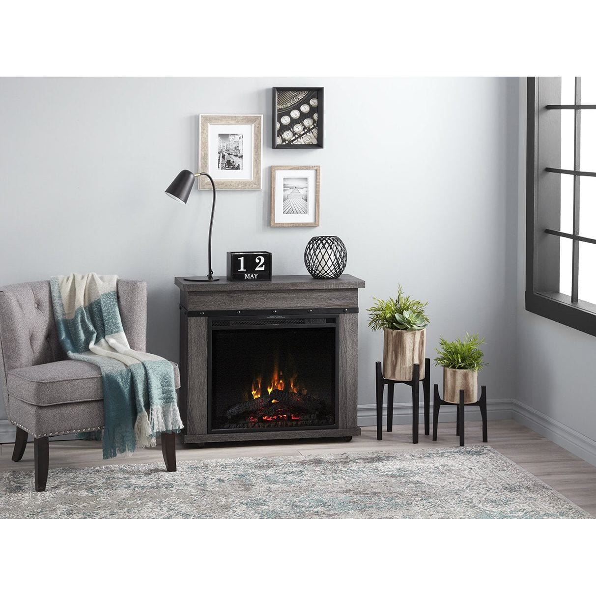 Dimplex Dimplex Morgan Electric Fireplace Mantel, Charcoal Oak Fireplace C3P23LJ-2085CO