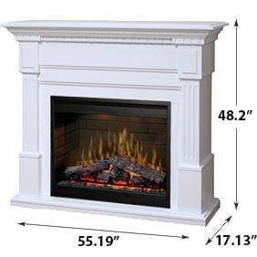 Dimplex Essex Electric Fireplace Mantel Package in White Electric Fireplace Mantel Packages 166236