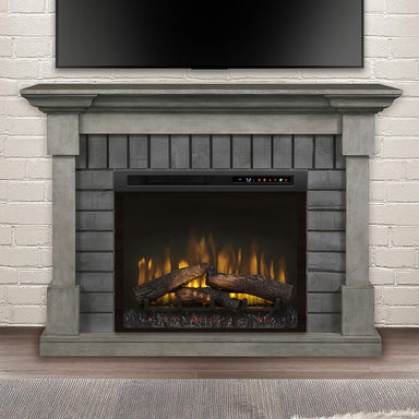 Royce Electric Fireplace Mantel Package in Smoke Stack Grey SAMPLE PHOTO