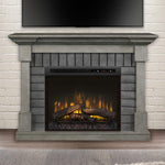 Royce Electric Fireplace Mantel Package in Smoke Stack Grey