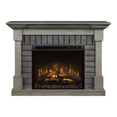 Royce Electric Fireplace Mantel Package in Smoke Stack Grey FRONT VIEW