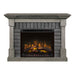 Royce Electric Fireplace Mantel Package in Smoke Stack Grey FRONT VIEW