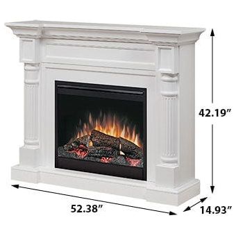 Winston Electric Fireplace Mantel Package in White WITH SIZES