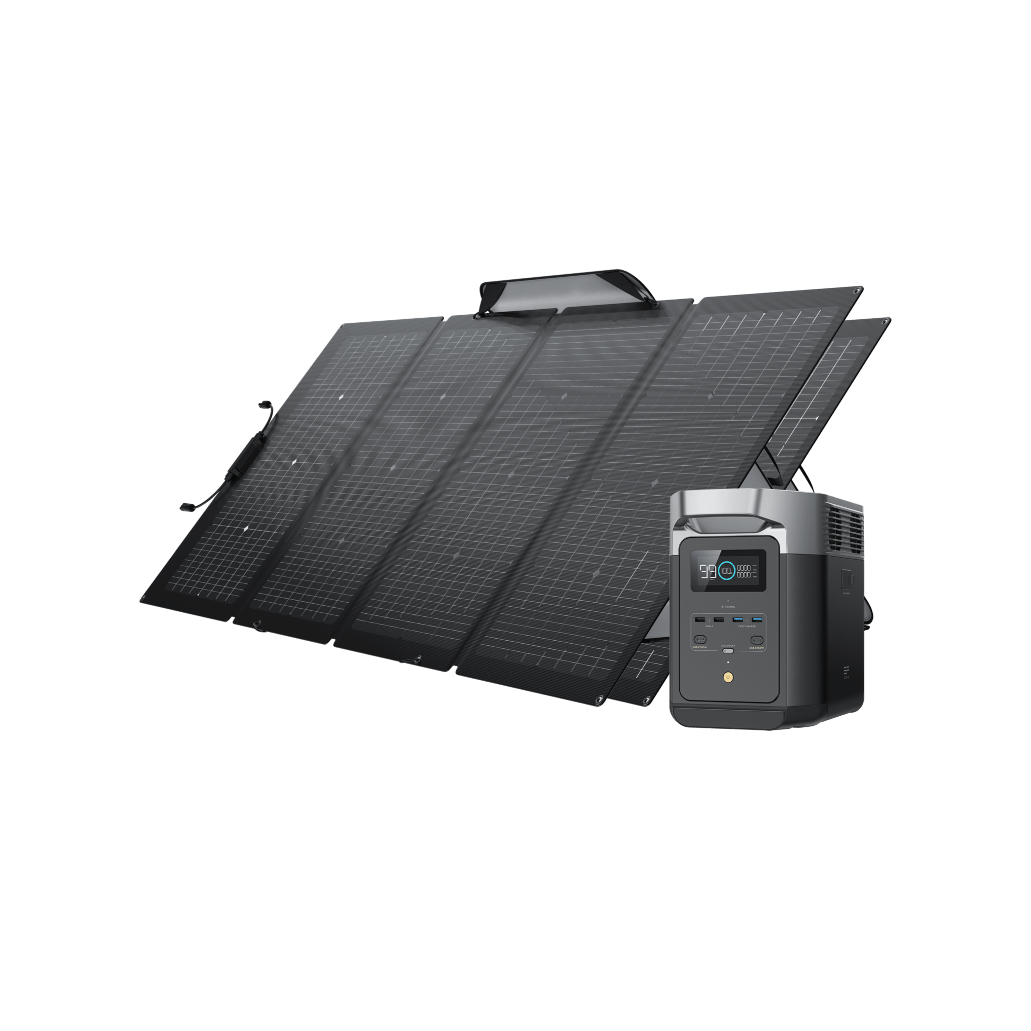 EcoFlow EcoFlow DELTA 2 Solar Generator (PV220W) Bundle (Members-only) DELTA 2 + 220W Portable Solar Panel x 2