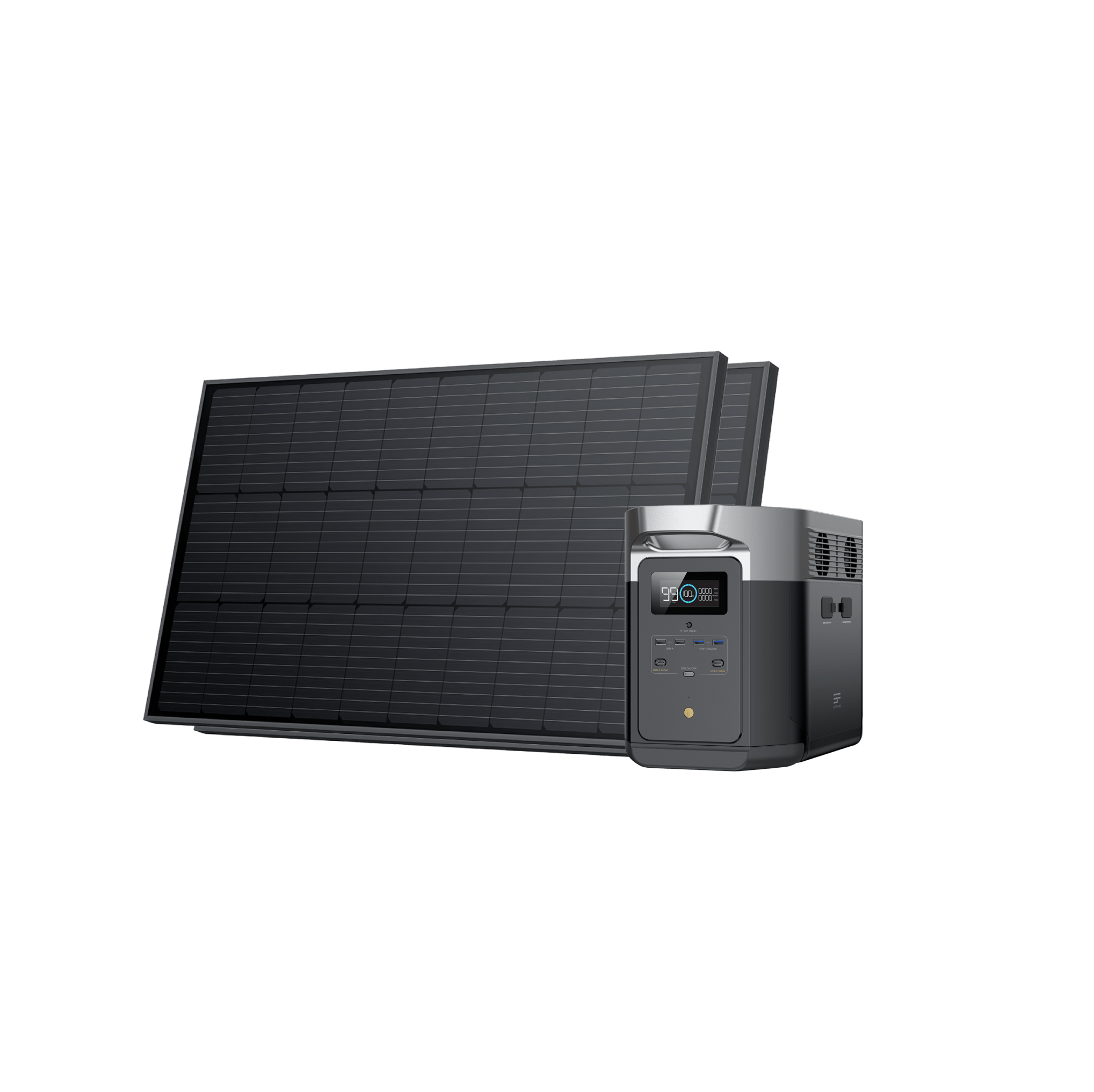 EcoFlow EcoFlow DELTA Max Solar Generator (Rigid PV100W) Bundle DELTA Max (1600) / 2*100W Rigid Solar Panel