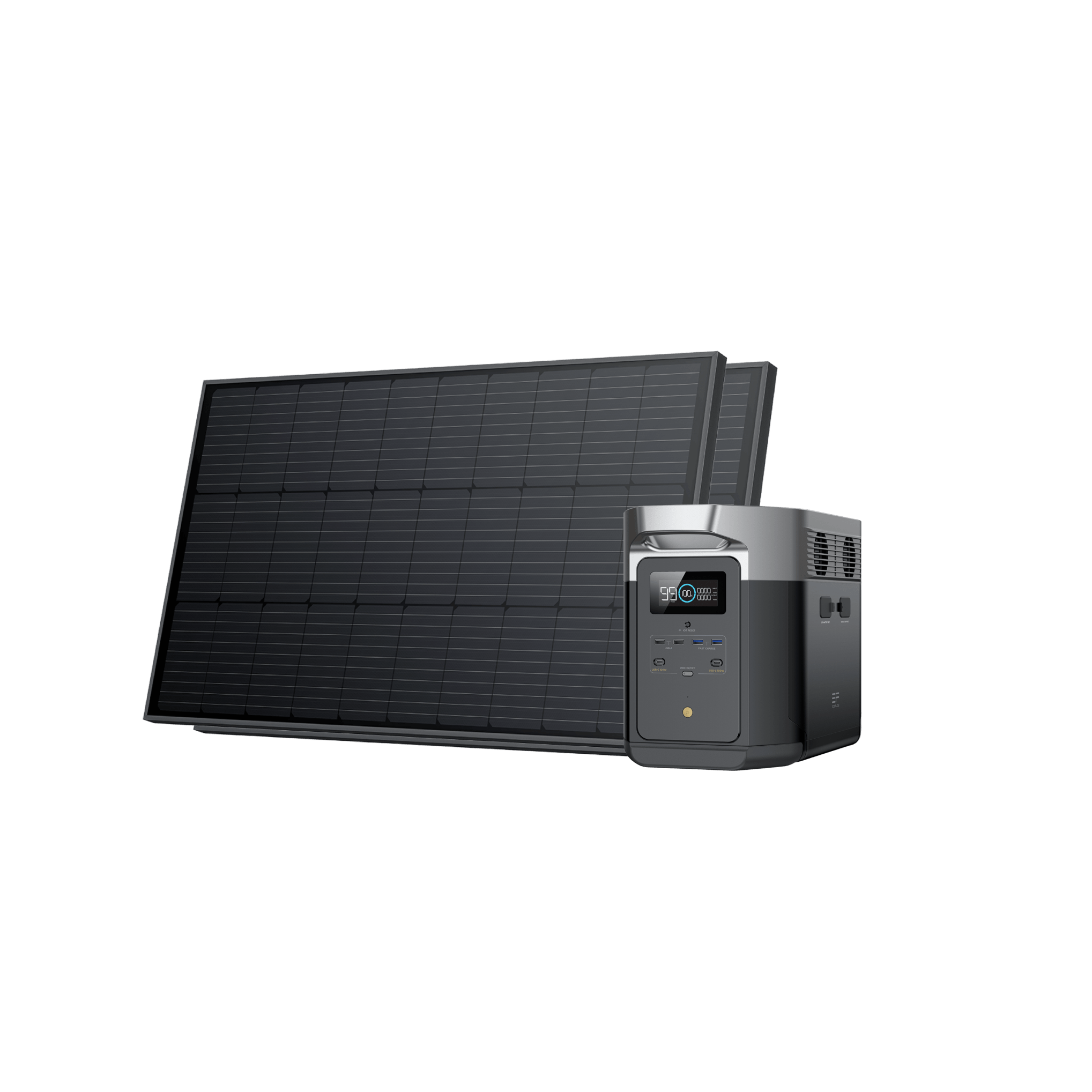 EcoFlow EcoFlow DELTA Max Solar Generator (Rigid PV100W) Bundle DELTA Max (1600) / 2*100W Rigid Solar Panel