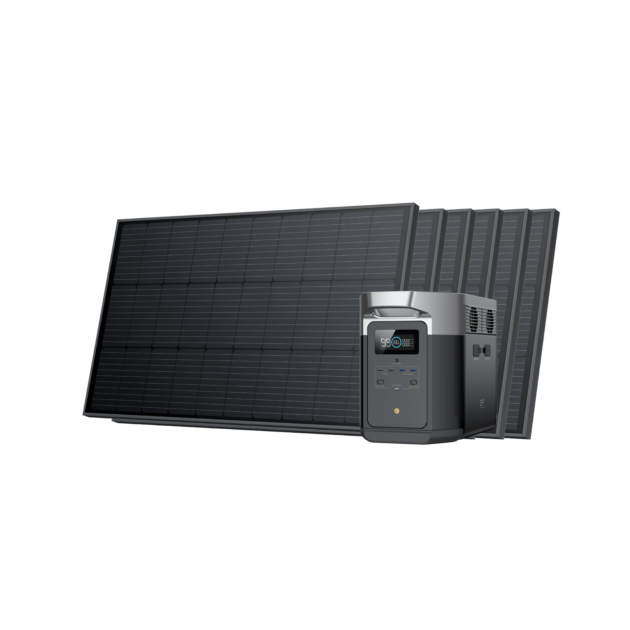 EcoFlow EcoFlow DELTA Max Solar Generator (Rigid PV100W) Bundle DELTA Max (2000) / 6*100W Rigid Solar Panel