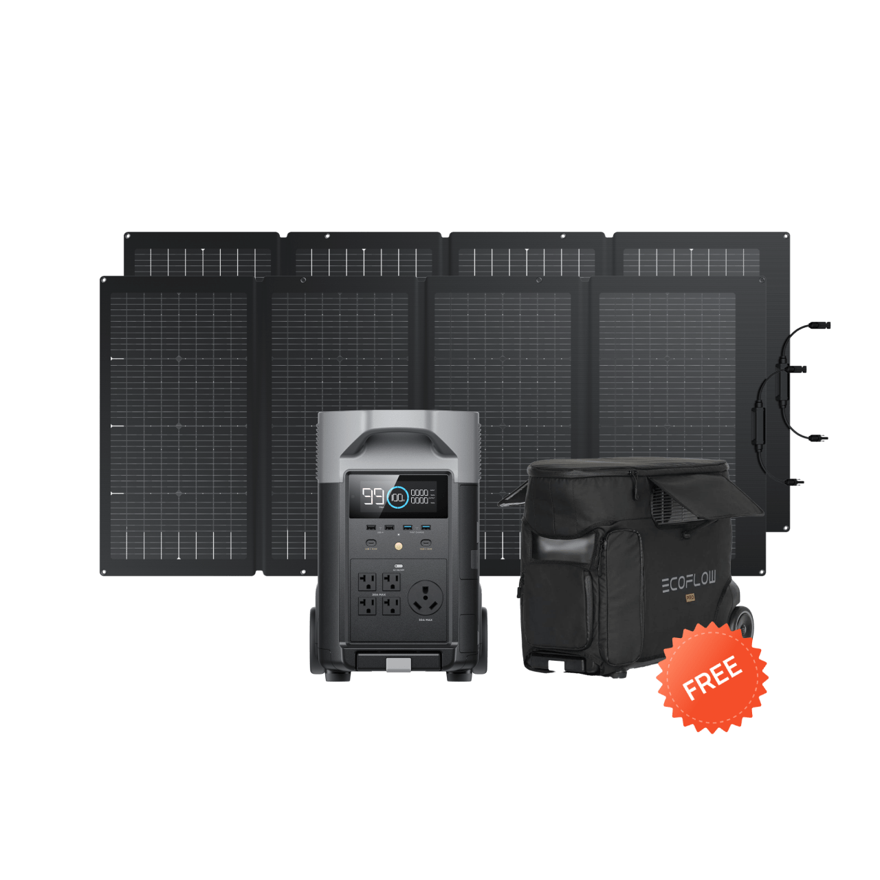 EcoFlow EcoFlow DELTA Pro + 2*220W Portable Solar Panels + EcoFlow DELTA Pro Bag (Free) - Spring Sale Exclusive DELTA Pro + 2*220W Portable Solar Panels + DELTA Pro Bag (Free)