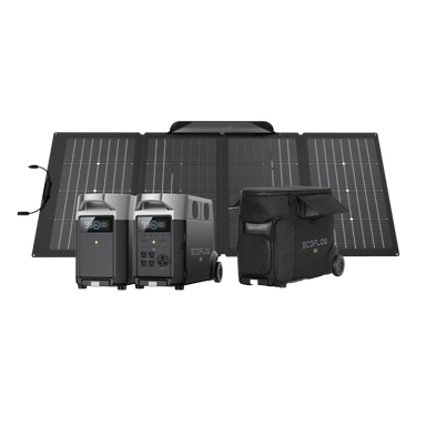 EcoFlow EcoFlow DELTA Pro + 220W Solar Panel + DELTA Pro Extra battery + DELTA Pro Bag - Solar Generator Exclusive Bundle EcoFlow DELTA Pro + 2 × 220W Solar Panel + DELTA Pro Extra battery + DELTA Pro Bag