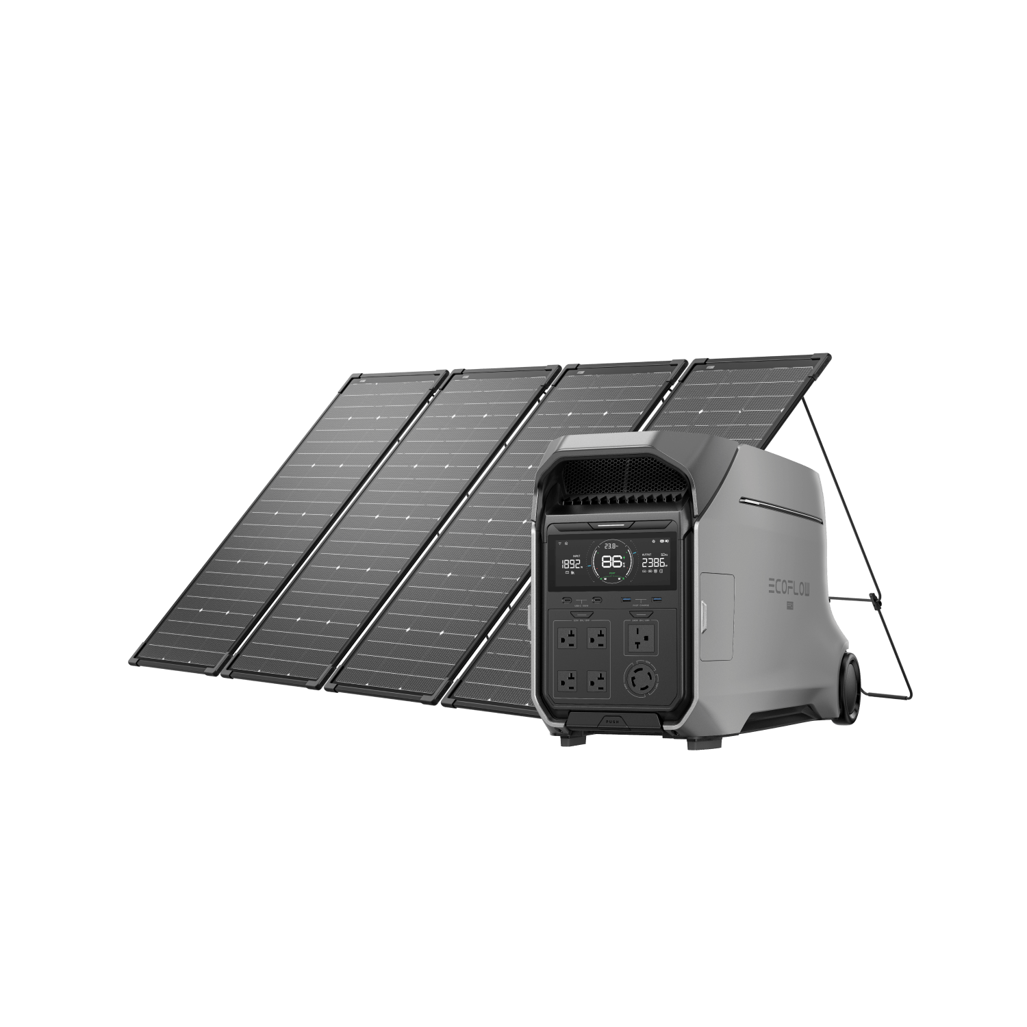 EcoFlow DELTA Pro 3 + 125W x 4 Bifacial Modular Solar Panel EcoFlow DELTA Pro 3 Portable Power Station