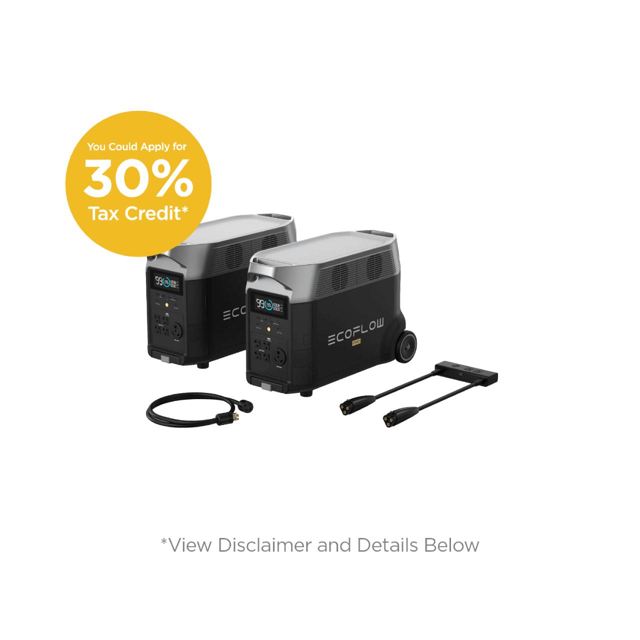 EcoFlow Whole-Home Backup Kit: EcoFlow Smart Control Kit Bundle (Members-only) 2*DELTA Pro + Double Voltage Hub