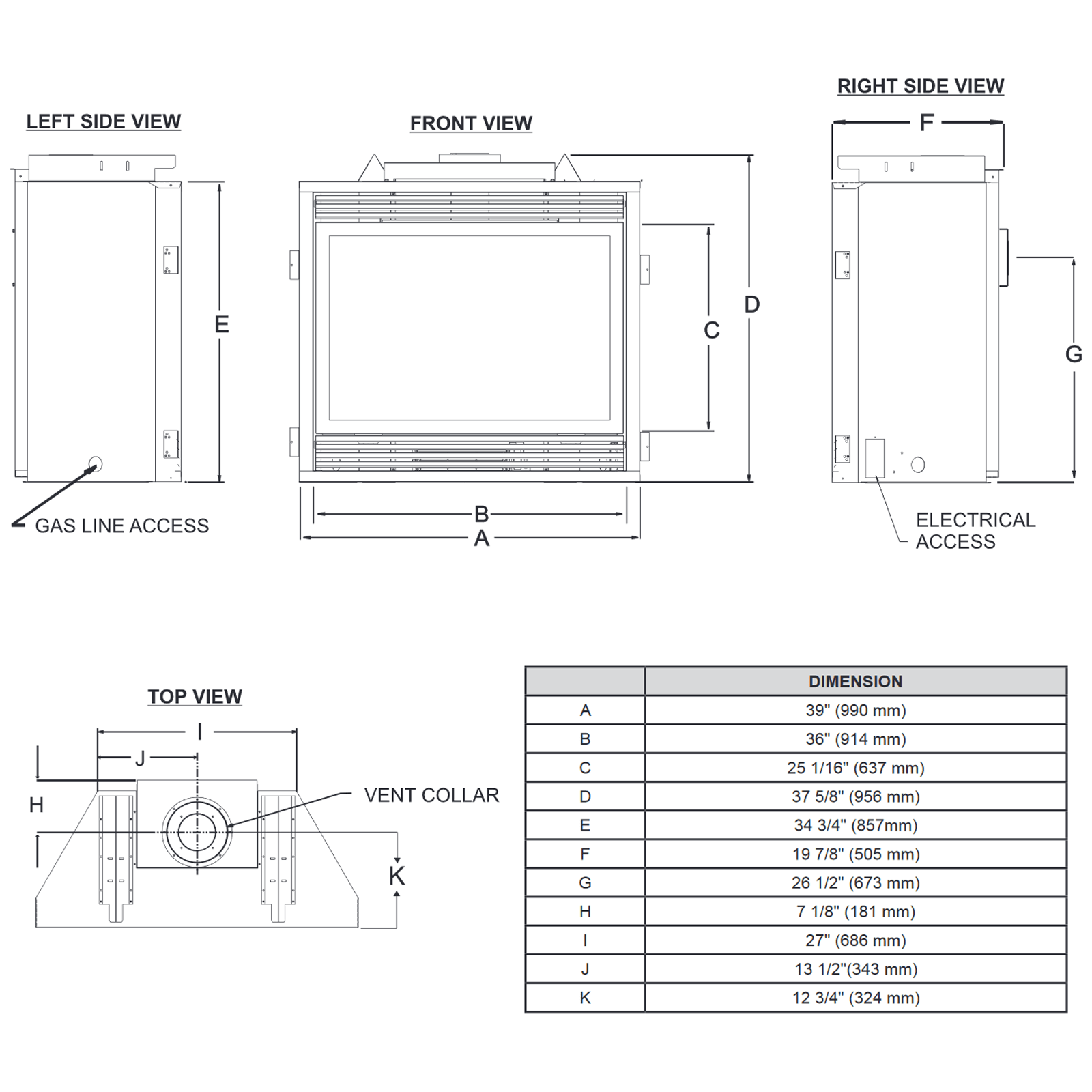 Empire Empire Tahoe Premium 36 Direct Vent Gas Fireplace | DVP36FP | Gas Fireplace