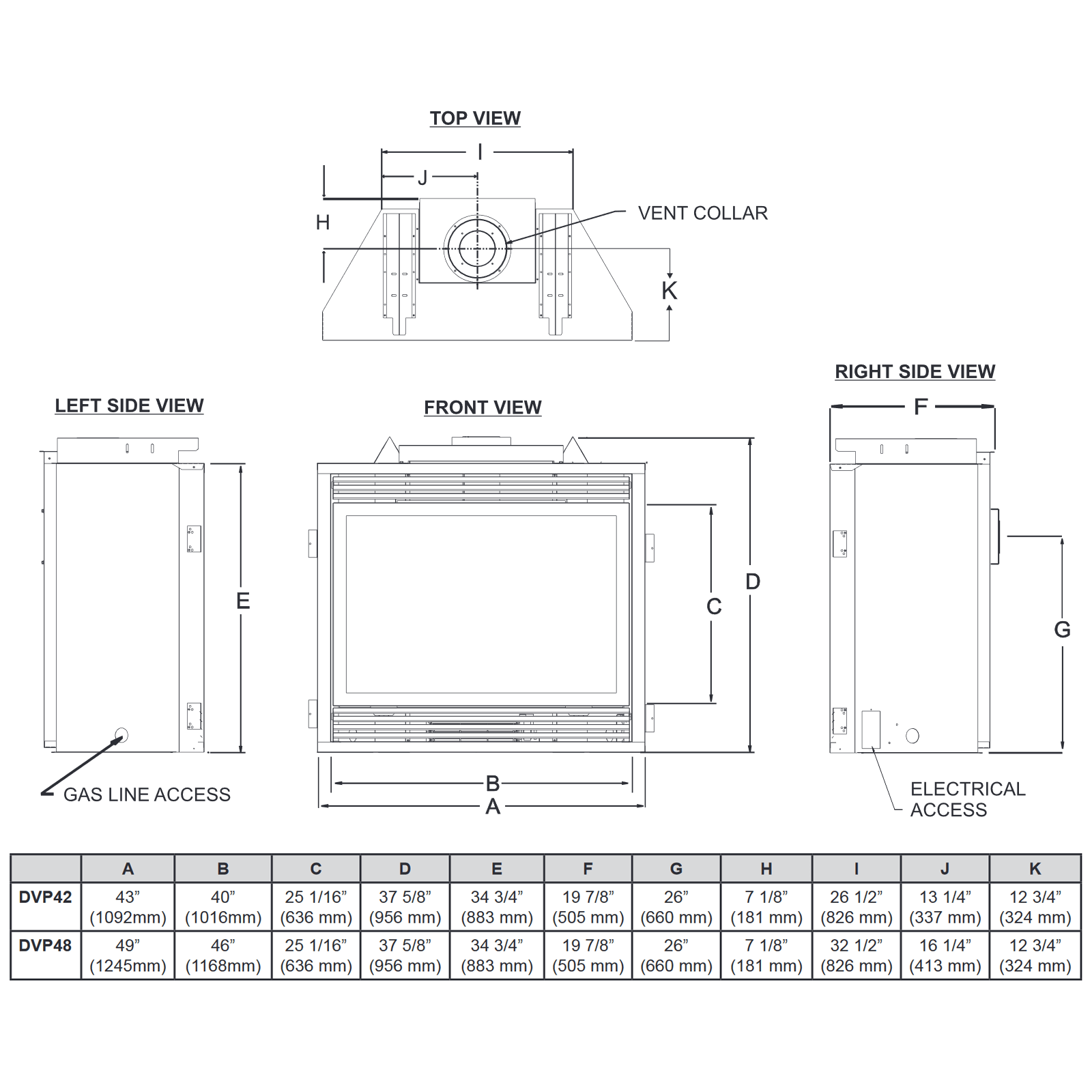 Empire Empire Tahoe Premium 48 Direct Vent Gas Fireplace | DVP48FP | Gas Fireplace