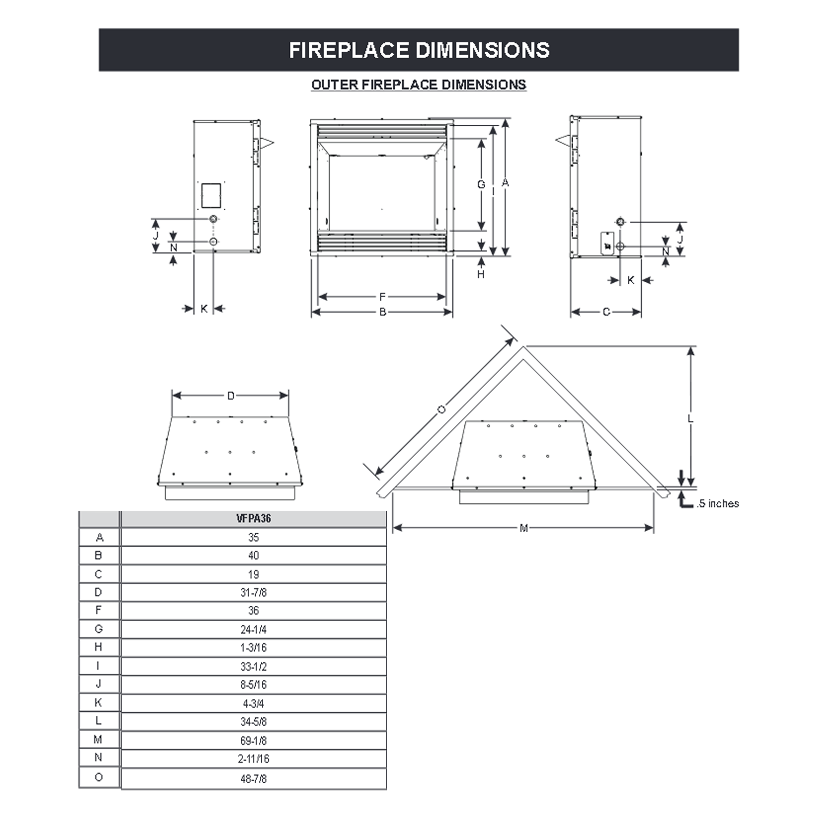 Empire Empire Vail Premium 36 Slope Glaze Burner Vent-Free Gas Fireplace | VFPA36 | Gas Fireplace