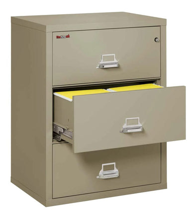 FireKing 3-3122-C Premium Designer Three Drawer 31" W Lateral Fire File Cabinet Pewter
