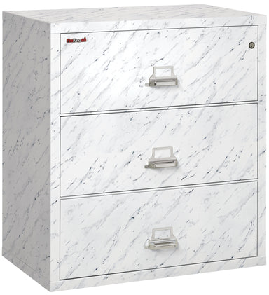 FireKing 3-3822-C Premium Designer Three Drawer 38" W Lateral Fire File Cabinet calcutta marble