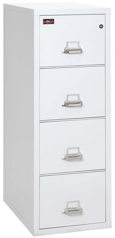 FireKing 4-1956-2 Two-Hour Four Drawer Vertical Letter Fire File Cabinet Arctic White