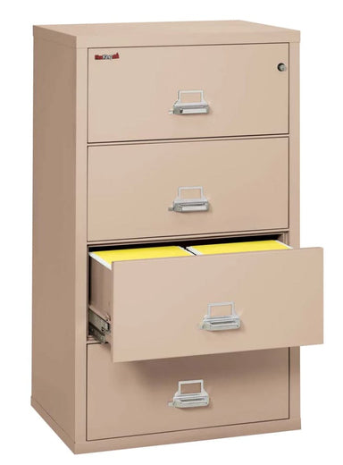 FireKing 4-3122-C Premium Designer Four Drawer 31" W Lateral Fire File Cabinet Champagne