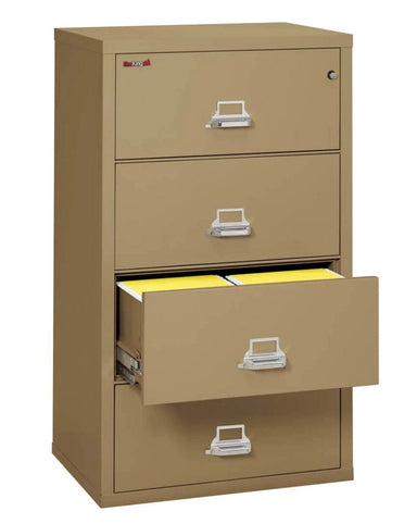 FireKing 4-3122-C Premium Designer Four Drawer 31" W Lateral Fire File Cabinet Sand