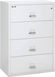 Fireking FireKing 4-3822-C Premium Designer Four Drawer 38" W Lateral Fire File Cabinet Fire File Cabinets Arctic White / Key Lock - Ul Listed Modeco +$0.00