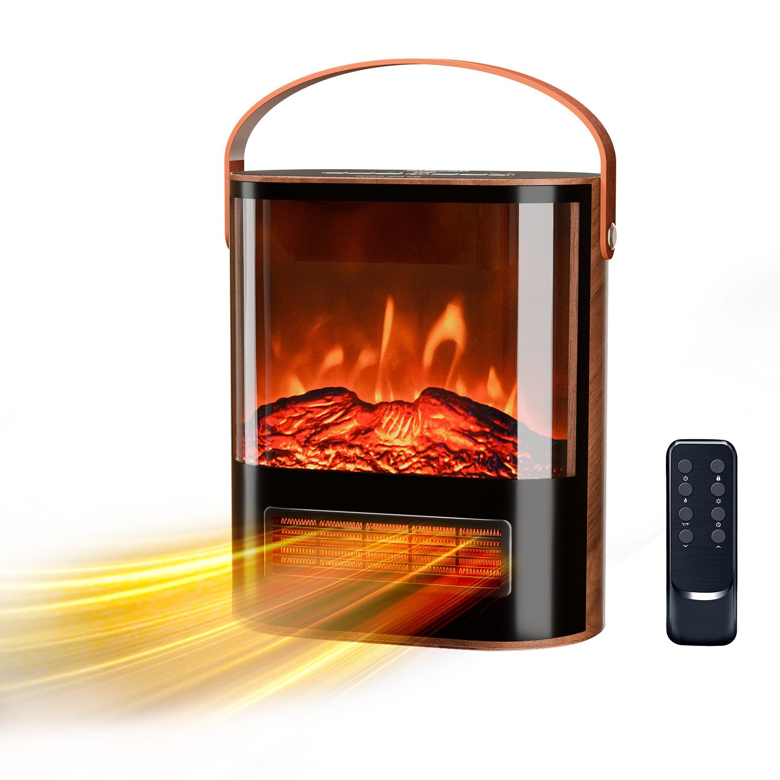ROVSUN 1500W 120V Electric Fireplace Heater with Remote & Timer