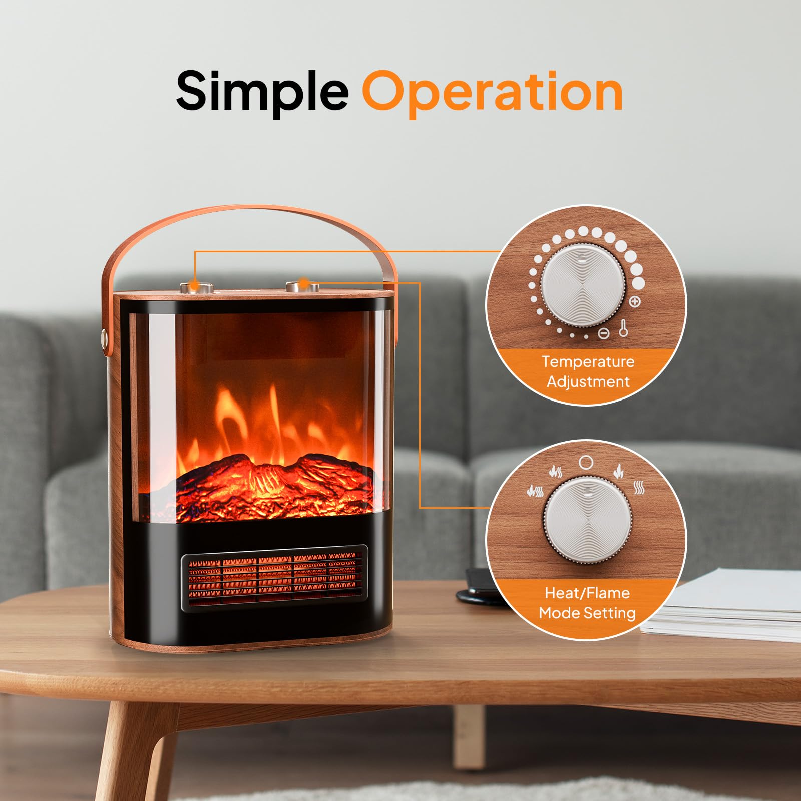 ROVSUN 1500W 120V Electric Fireplace Heater