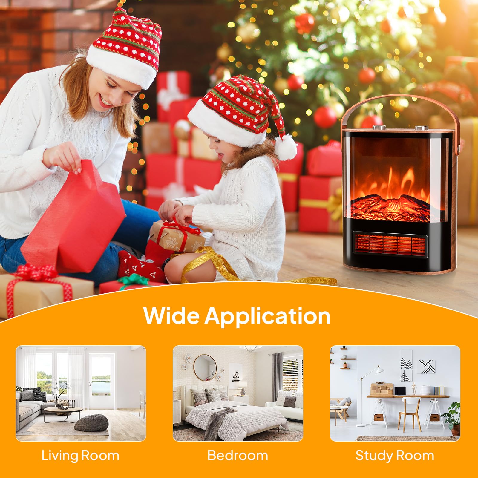 ROVSUN 1500W 120V Electric Fireplace Heater
