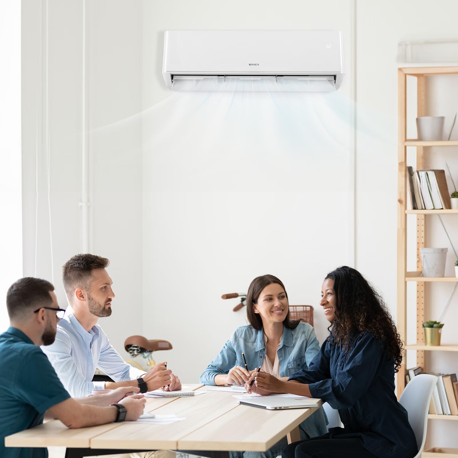 ROVSUN 12,000 BTU 22 SEER2 115V Wifi Enabled Ductless Mini Split Air Conditioner with Heat Pump Inverter & Install Kit