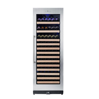 Kingsbottle 166 Bottle Large Wine Cooler Refrigerator Drinks Cabinet Wine Coolers Glass Door with Stainless Steel Trim / Right Hand Hinge / 2-Year Warranty (Free) KBU170WX-SS RHH