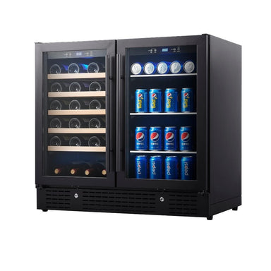 Kingsbottle 36" Beer and Wine Cooler Combination with Low-E Glass Door Wine & Beverage Cooler Combos